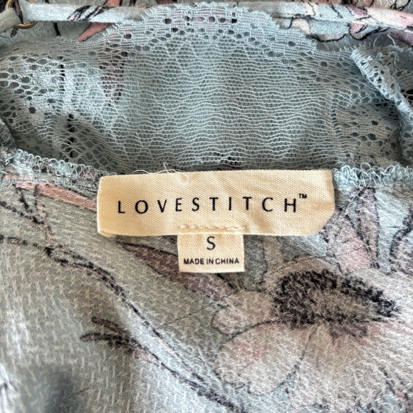 Love Stitch Y2K Tank Cami Fairy Feminine Floral Lace Baby Blue Size Small - Picture 3 of 12